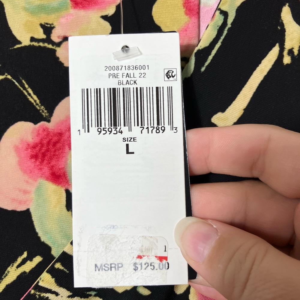 lauren ralph lauren Blouse Black Lable Sz Large Floral Boho Cottagecore NEW!!! - Picture 3 of 8